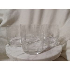 Bohemia Crystal Czech - Etched Clear Whiskey Tumblers - Five